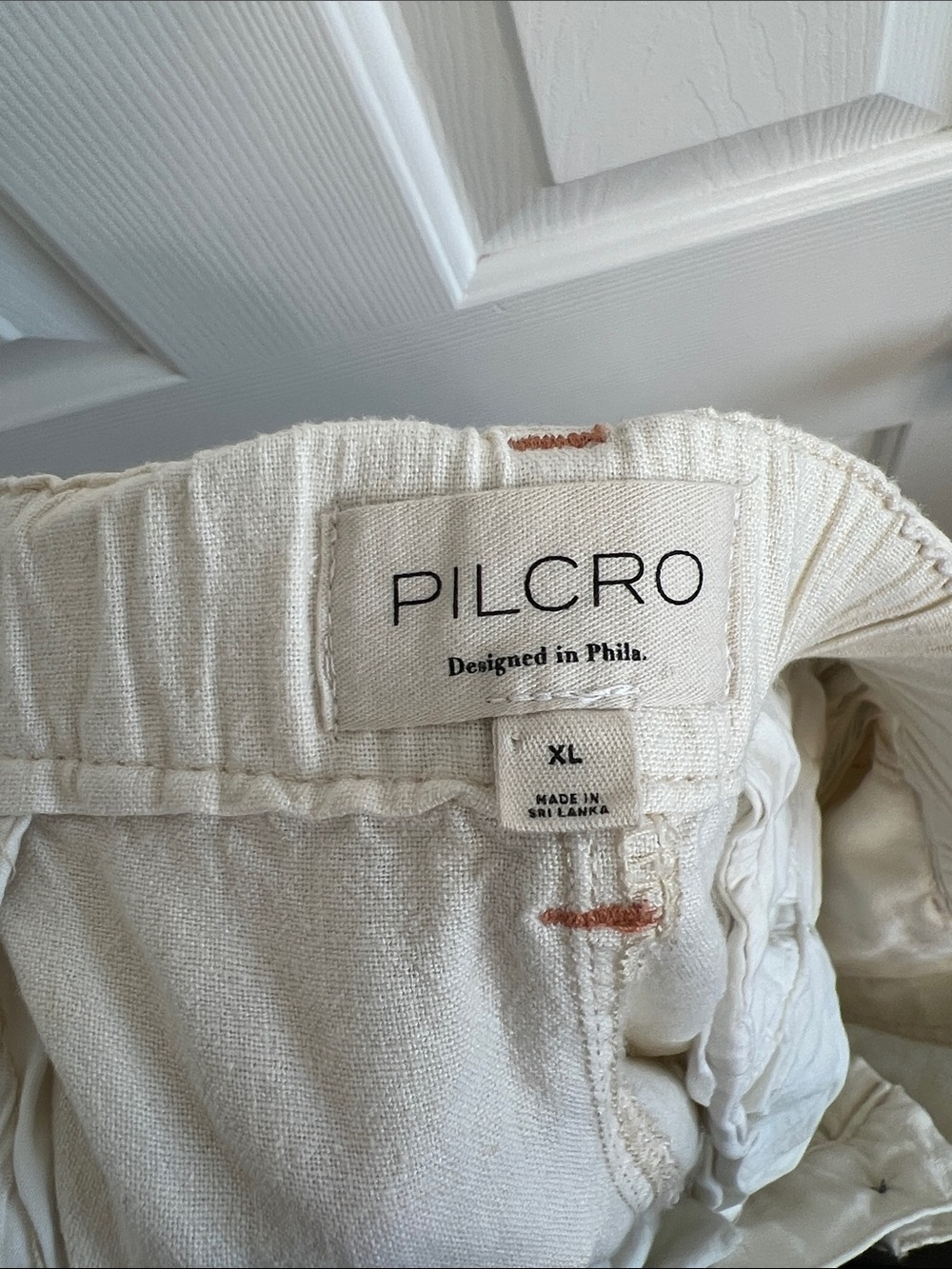 Pilcro Slim Linen Blend Beach Cargo Pants cream XL - Picture 9 of 11